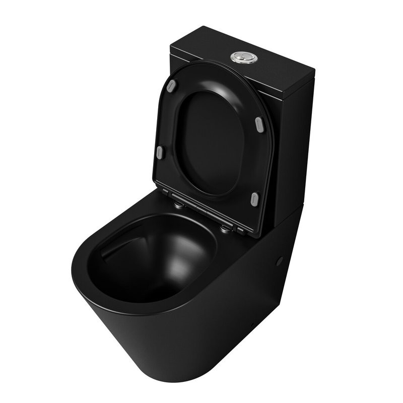 Унитаз-компакт напольный Grossman GR-4458BMSQ с микролифтом, черный матовый