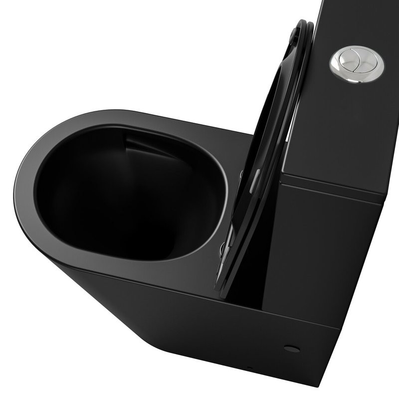 Унитаз-компакт напольный Grossman GR-4458BMSQ с микролифтом, черный матовый