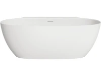 Ванна из искусственного камня Salini Alda Wall S-Sense 170x90 см, пристенная, белая, овальная, с донным клапаном