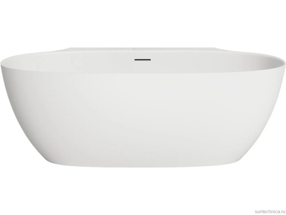 Ванна из искусственного камня Salini Alda Wall S-Sense 170x90 см, пристенная, белая, овальная, с донным клапаном