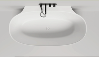 Ванна из искусственного камня Salini Alda Wall S-Sense 170x90 см, пристенная, белая, овальная, с донным клапаном
