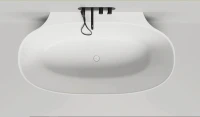 Ванна из искусственного камня Salini Alda Wall S-Sense 170x90 см, пристенная, белая, овальная, с донным клапаном