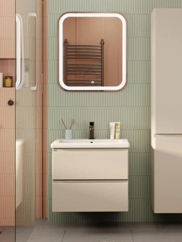 Мебель для ванной комнаты SanStar Riana 60 подвесная, cappuccino, раковина Como 60
