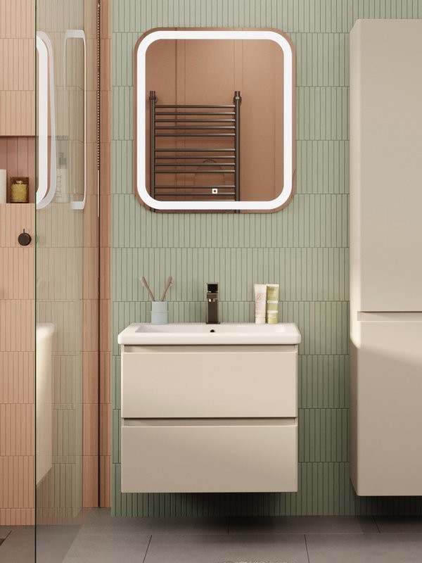 Мебель для ванной комнаты SanStar Riana 60 подвесная, cappuccino, раковина Como 60