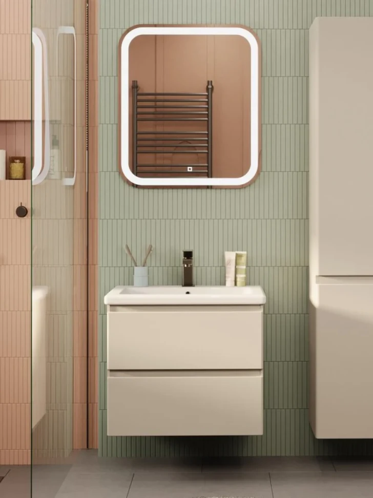 Мебель для ванной комнаты SanStar Riana 60 подвесная, cappuccino, раковина Como 60
