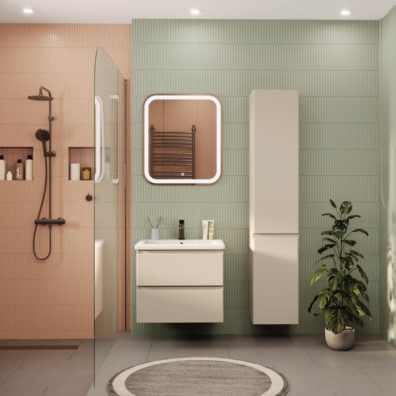 Мебель для ванной комнаты SanStar Riana 60 подвесная, cappuccino, раковина Como 60