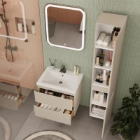 Мебель для ванной комнаты SanStar Riana 60 подвесная, cappuccino, раковина Como 60