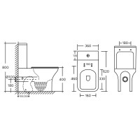 Унитаз-компакт напольный AZARIO Fresco AZ-8302 глянцевый белый
