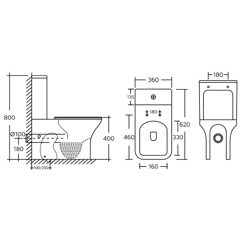 Унитаз-компакт напольный AZARIO Fresco AZ-8302 глянцевый белый