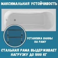 Акриловая ванна 1MarKa Classic А Стандарт 1 140x70 см, встраиваемая, белая, на ножках, со сливом-переливом