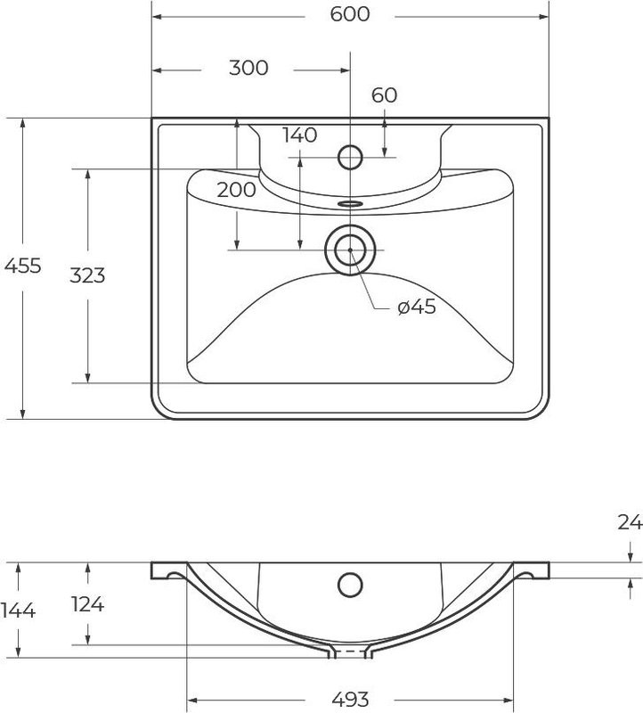 Тумба с раковиной BelBagno Acqua 60 подвесная, bianco lucido