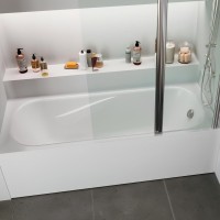 Акриловая ванна 1MarKa Classic A Премиум 150x70 см, пристенная, белая, с каркасом, с экраном, со сливом-переливом