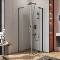 Душевой уголок Cezares Slider A 2 70/80 C GM профиль оружейная сталь, стекло прозрачное