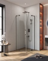 Душевой уголок Cezares Slider A 2 70/80 C GM профиль оружейная сталь, стекло прозрачное