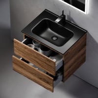 Мебель для ванной комнаты Sancos Urban 60 дуб чарльстон, черная раковина CN7001MB