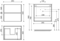 Мебель для ванной комнаты Sancos Urban 60 дуб чарльстон, черная раковина CN7001MB