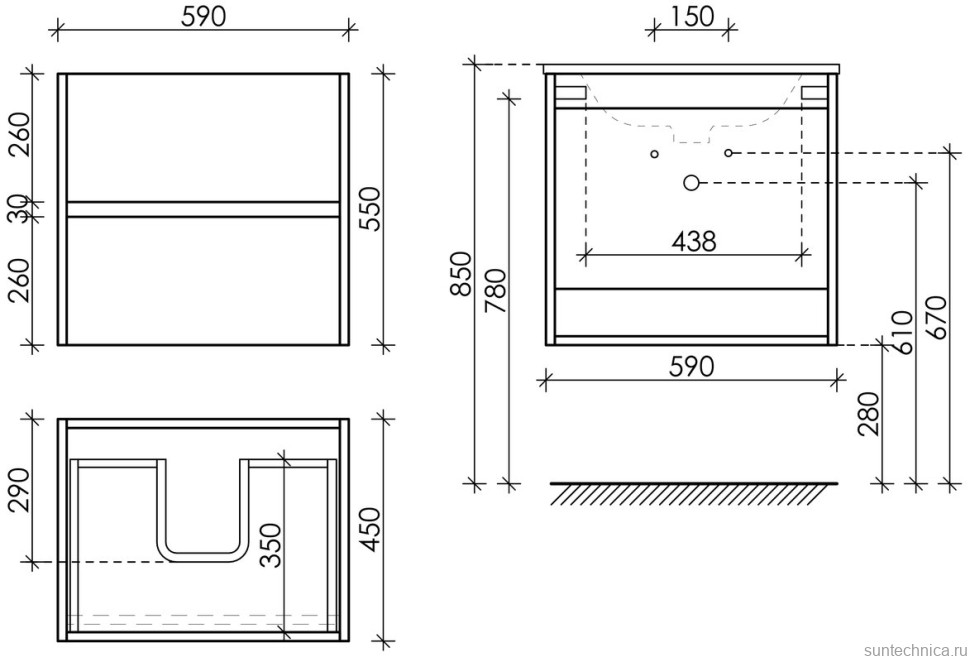 Мебель для ванной комнаты Sancos Urban 60 дуб чарльстон, черная раковина CN7001MB