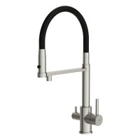 Смеситель для кухни Cersanit Zen 68259 с гибким изливом, сатин, черный