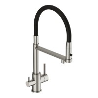 Смеситель для кухни Cersanit Zen 68259 с гибким изливом, сатин, черный