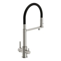 Смеситель для кухни Cersanit Zen 68259 с гибким изливом, сатин, черный