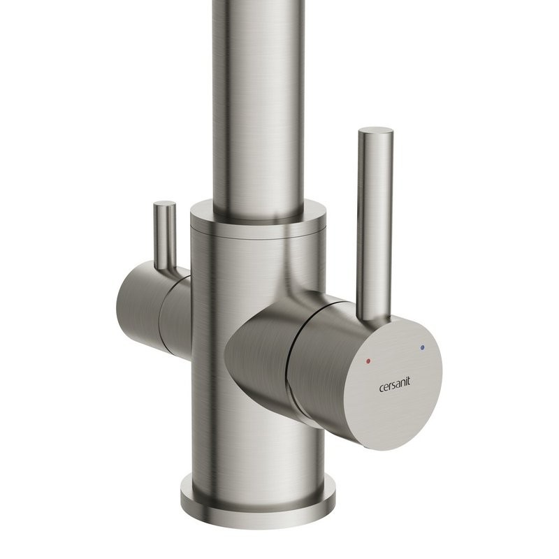 Смеситель для кухни Cersanit Zen 68259 с гибким изливом, сатин, черный