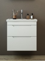 Тумба с раковиной Emmy Агата 60 подвесная, белая