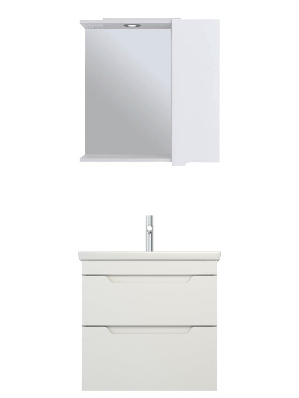 Тумба с раковиной Emmy Агата 60 подвесная, белая