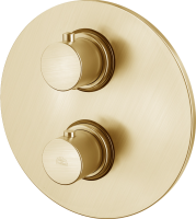 Термостатический смеситель встраиваемый Paffoni Light LIQ019HGSP С ВНУТРЕННЕЙ ЧАСТЬЮ, для ванный с душем, брашированное медовое золото