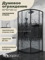 Душевая перегородка Niagara Eco NG-1003-14BLACK (80x80x190 см)