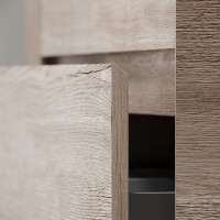 Тумба с раковиной Sancos Marmi 2.0 100 L черная раковина, дуб галифакс натуральный