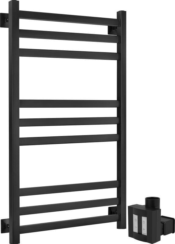 Полотенцесушитель электрический Secado Корсико 3 , 105x55 см, скрытое подключение слева, матовый черный, лесенка