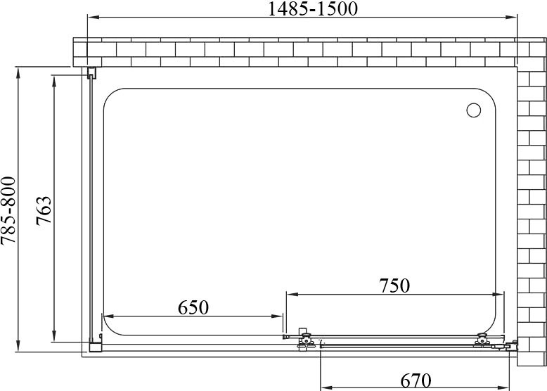 Душевой уголок Vincea Alpha VSR-3AL8015MT 150х80 см, профиль хром, стекло текстурное