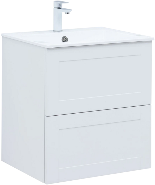 Тумба с раковиной Aquanet Терра 60 подвесная, белая матовая