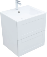 Тумба с раковиной Aquanet Терра 60 подвесная, белая матовая