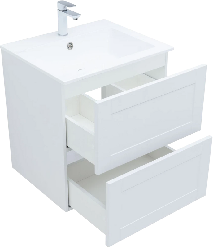 Тумба с раковиной Aquanet Терра 60 подвесная, белая матовая