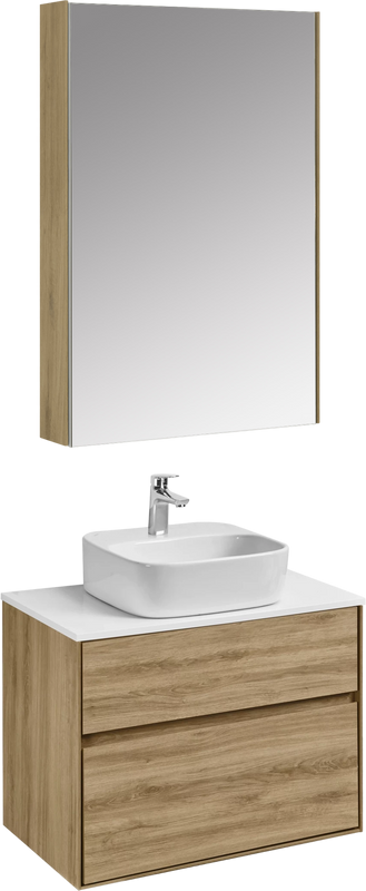 Мебель для ванной комнаты AQUATON Либерти 75 со столешницей белый глянец, раковина Одри 42