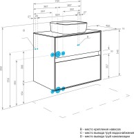 Мебель для ванной комнаты AQUATON Либерти 75 со столешницей белый глянец, раковина Одри 42