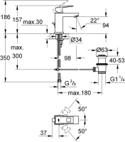 Смеситель для раковины Grohe Eurocube 2312700E Смеситель для раковины Grohe Eurocube 2312700E