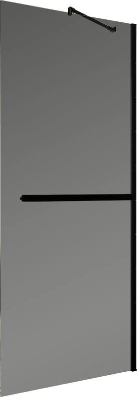 Душевая перегородка Maybahglass MGD-717-6ш 119 см, профиль черный, стекло графит