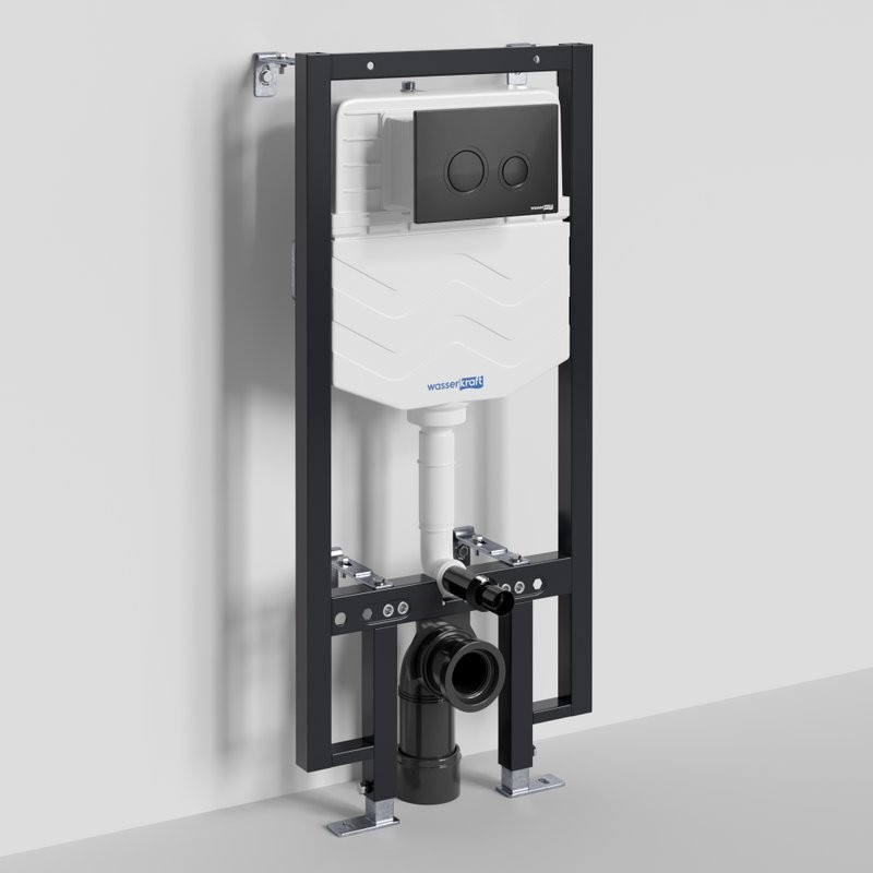 Система инсталляции для унитазов Wasserkraft Vils 56TLT.010.ME.MB01 с кнопкой смыва матовой черной