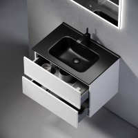 Мебель для ванной комнаты Sancos Urban 70 белый глянец, раковина черная