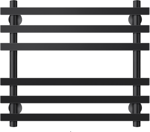 Полотенцесушитель водяной Secado Понтида Плюс 60x60 см, матовый черный, лесенка