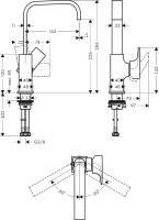 Смеситель для раковины Hansgrohe Metropol 32511140 с донным клапаном Push-Open