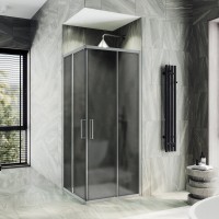 Душевой уголок Maybahglass MGY-1329-5 90х90 см, профиль матовый хром, стекло графит матовое