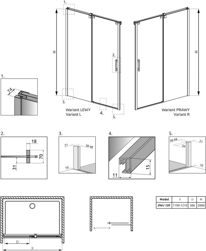 Душевая дверь в нишу Radaway Espera DWJ 120 R