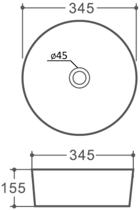 Тумба с раковиной Orange Line 60 подвесная, 2 ящика, матовая черная с раковиной B07-345W