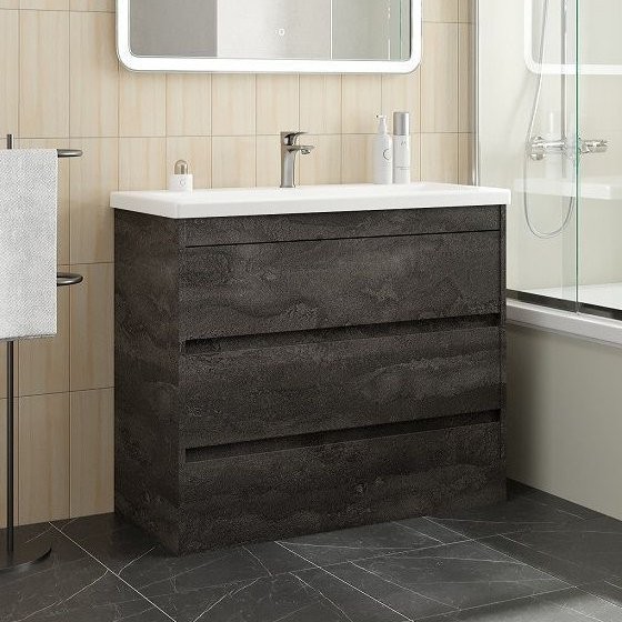 Тумба под раковину Art&Max Family-M 90 напольная, iron stone