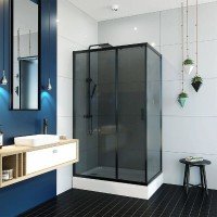 Душевой уголок Alex Baitler AB14120B4 120х90 см, профиль черный, стекло тонированное