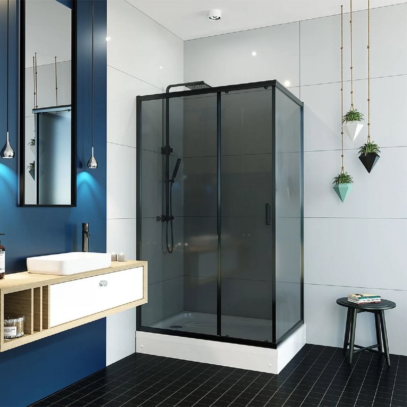 Душевой уголок Alex Baitler AB14120B4 120х90 см, профиль черный, стекло тонированное