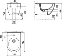 Биде подвесное Creavit Free FE510-00CM00E-0000 капучино